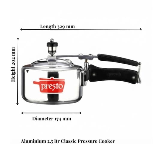 Presto Presto "Aluminium Classic Inner Lid 2.5 Ltr Pressure Cooker home & kitchen — thumbnail 2 of 2