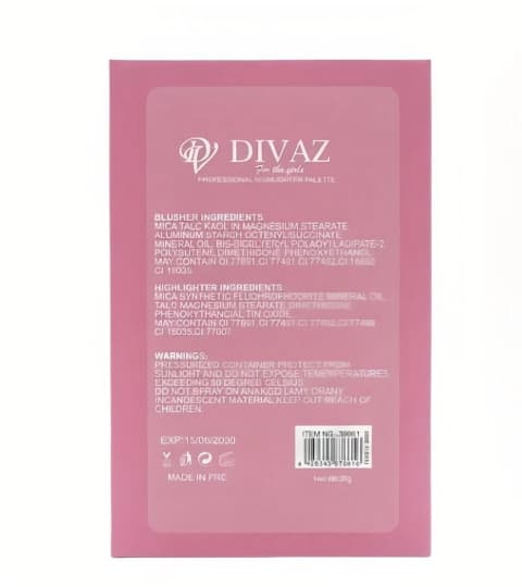 Divaz Divaz Blusher & Highlighter Palette | 2-in-1 Face Makeup Palette | Highly Pigmented Blush & Glow Highlighter daily… — thumbnail 3 of 3