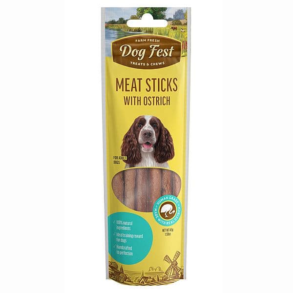 Dog Fest Meat Sticks with Ostrich 45gm