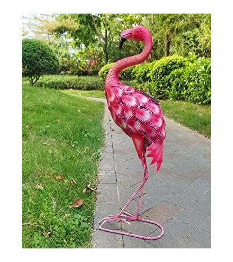 Senwell Metal Flamingo with Solar Light Garden Decor Outdoor Statue W-G192164A