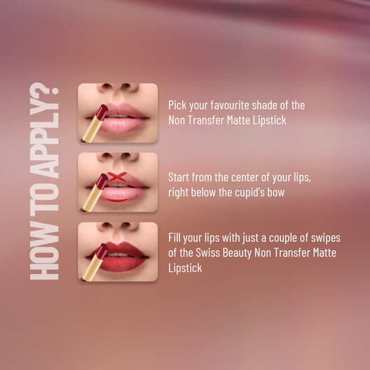 Swiss Beauty Swiss Beauty Non-Transfer Matte Lipstick | Long Lasting Waterproof Lip Color daily essentials & lifestyle — thumbnail 5 of 9
