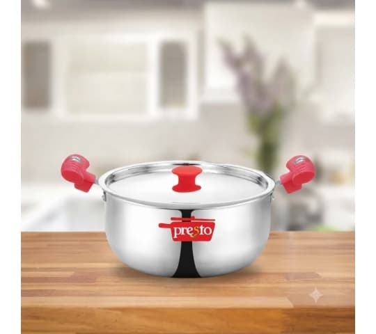 Presto Triply Stainless Steel Cookware Casserole 24cm with Lid | Induction & Gas Compatible