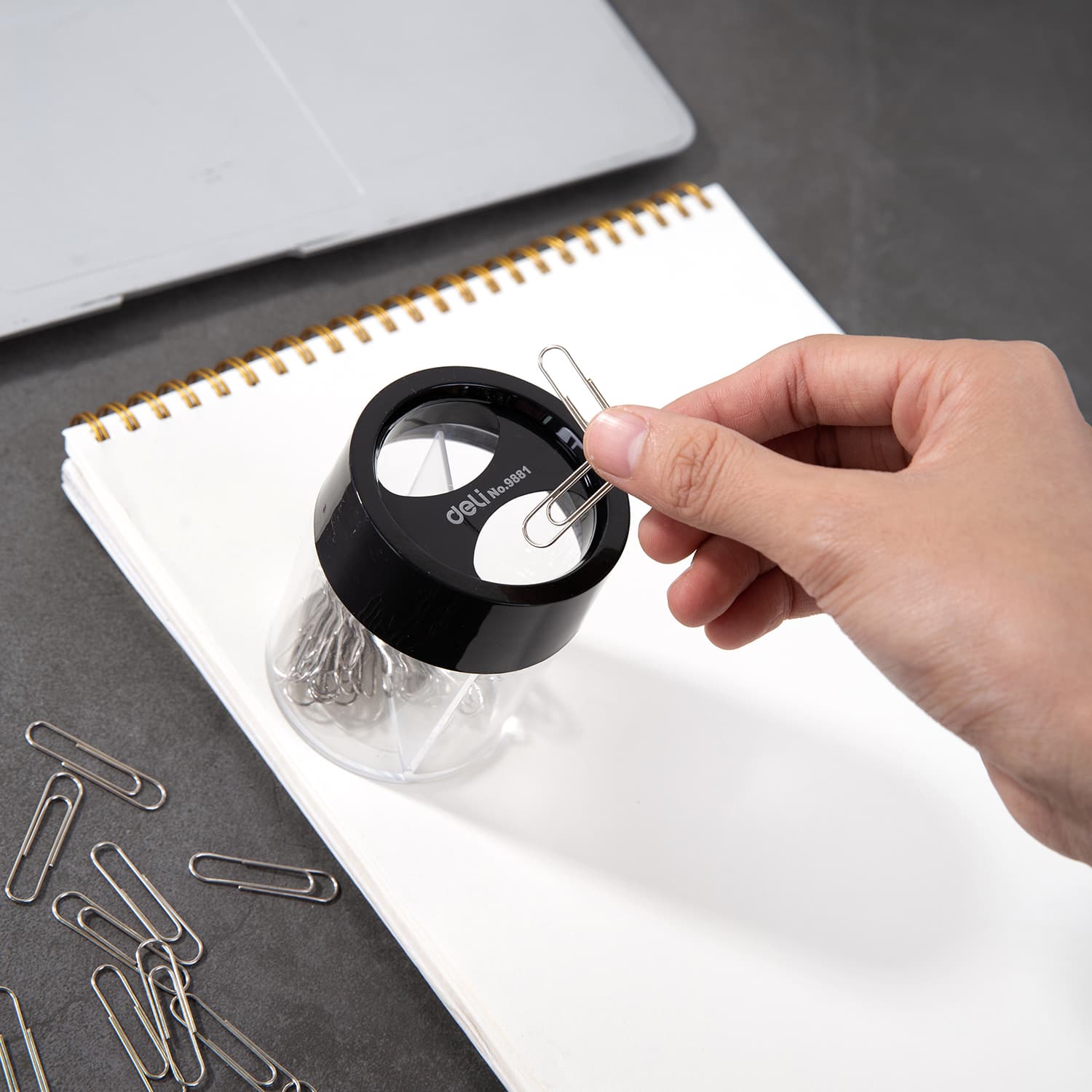 Deli Deli E9881 Magnetic Clip Dispenser | Paper Clip Holder for Office & School stationary, toys & sports — thumbnail 4 of 5