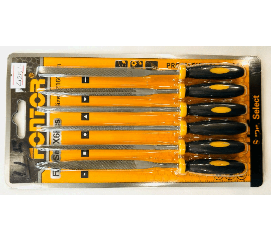 Fontor File Set 6 PCS 1880095 – Professional Metal Hand File Kit for Woodworking & Metalworking