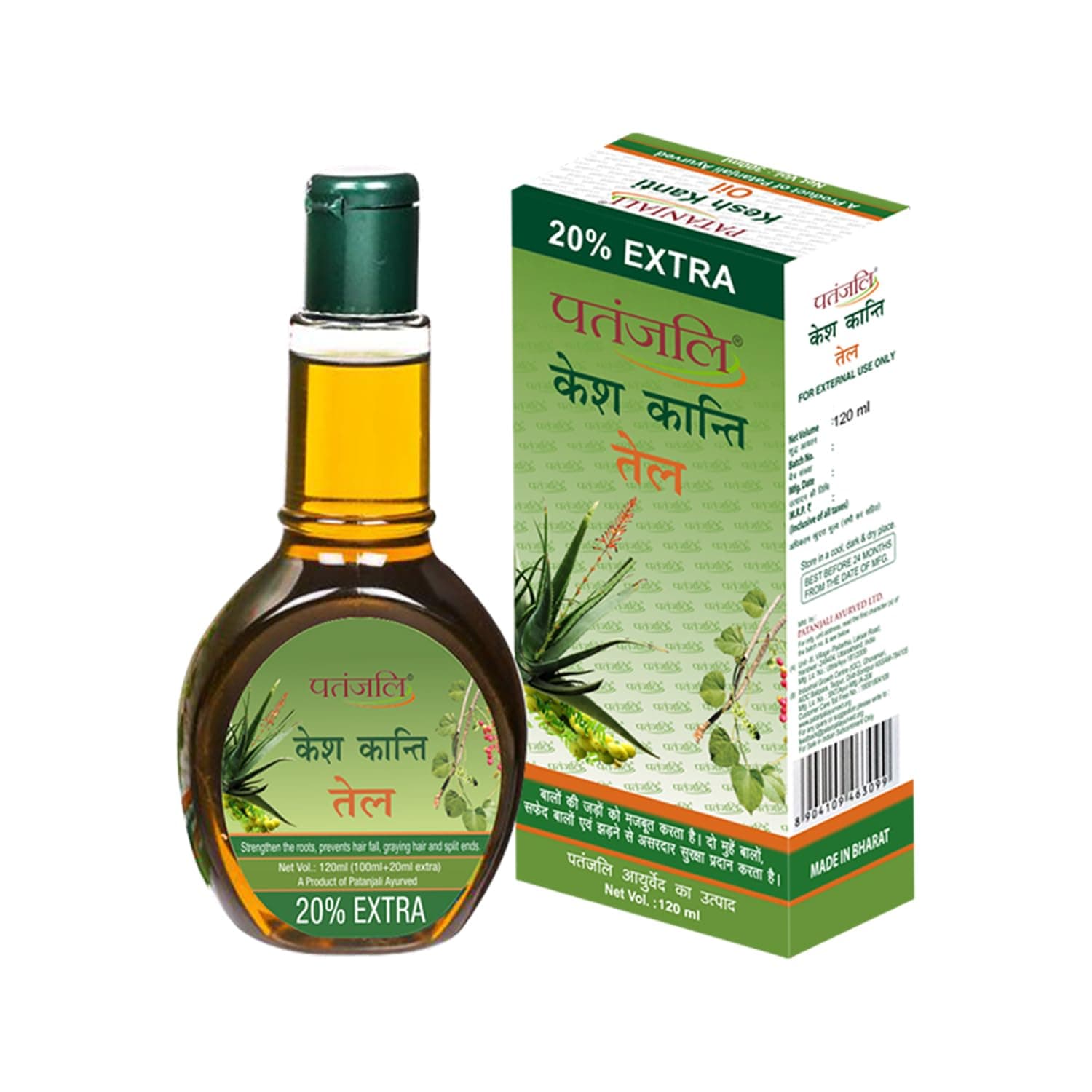 Patanjali Kesh Kanti Ayurvedic Hair Oil 120ml for Strong & Healthy Hair