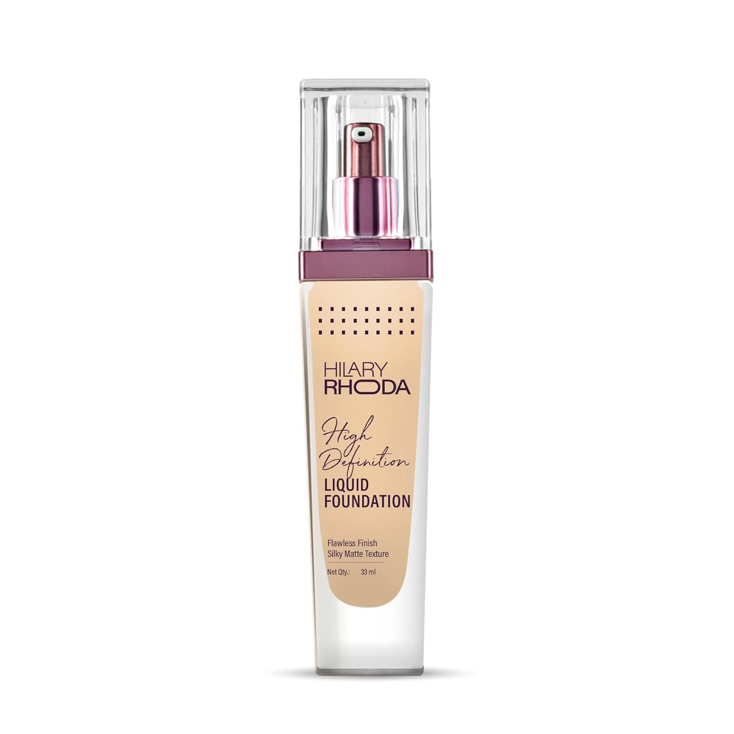 Hilary Rhoda High Definition Liquid Foundation for Women – Shade 03 Natural Beige | Flawless Matte Finish