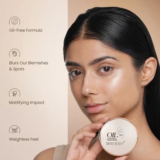 Swiss Beauty Swiss Beauty Oil Control Compact Powder | Matte Finish Face Powder daily essentials & lifestyle — thumbnail 7 of 7