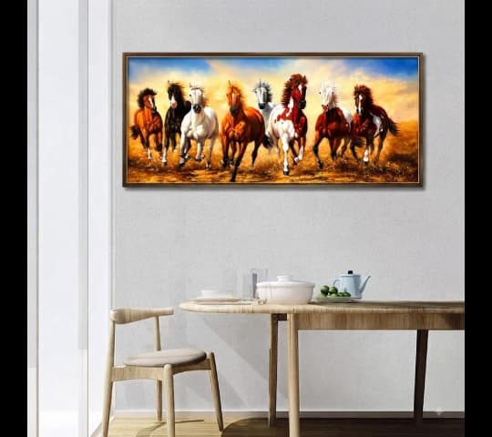Seven Running Horses – Powerful Seven Horse Wall Art for Home & Office