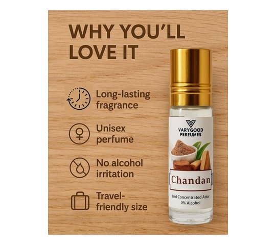 Varygood Varygood Chandan Perfume – Premium Sandalwood Long Lasting Fragrance daily essentials & lifestyle — thumbnail 2 of 3