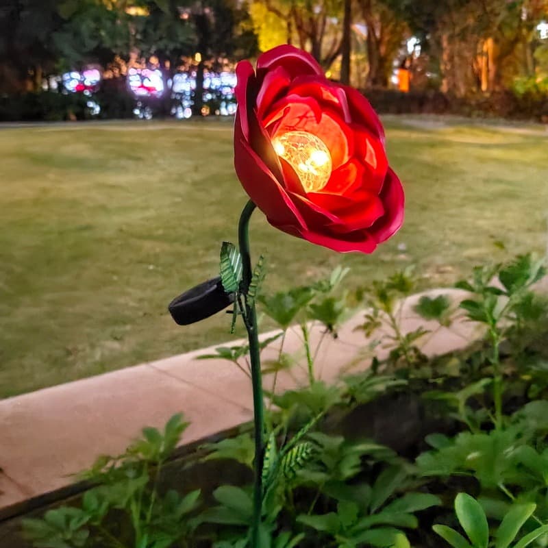Senwell Senwell Metal Rose Solar Garden Light with LED Outdoor Decorative #055A home decor — thumbnail 2 of 2