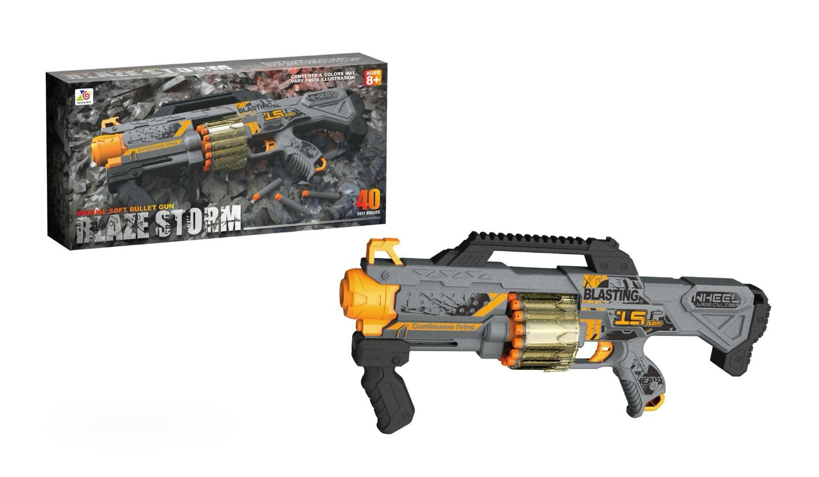 HappyHours Blaze Gun Big – High Power Foam Dart Blaster Toy for Kids