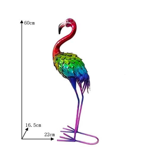 Senwell Colorful Metal Flamingo Decorative Garden Statue #089