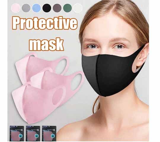 Pack of 3 Washable Anti Pollution Dust Face Mask – 3 Layer Cotton Reusable Korean Style Mouth Mask for Adults