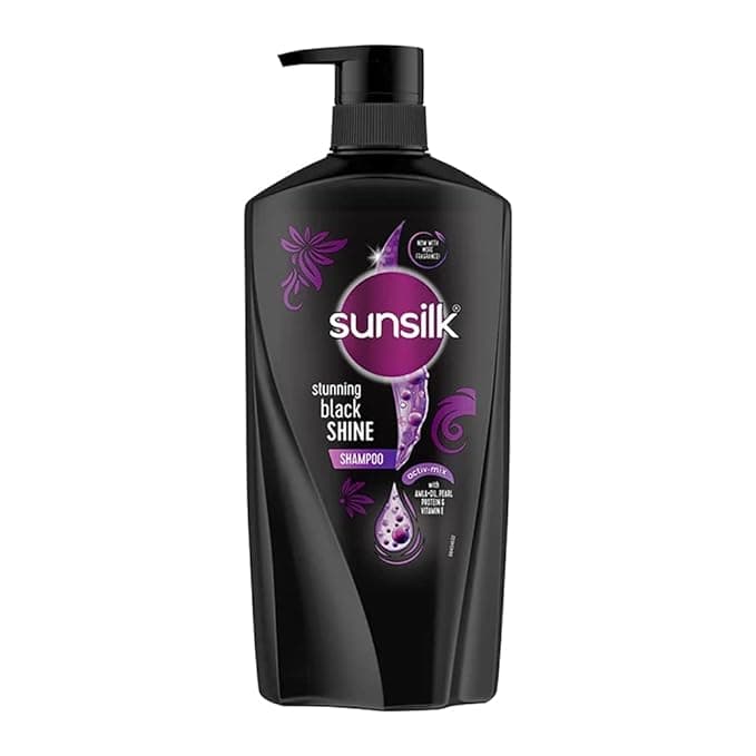 SUNSILK Black Shine Shampoo Big 625ml – Glossy Shine, Smooth & Silky Hair Care Shampoo for Dull Hair Repair