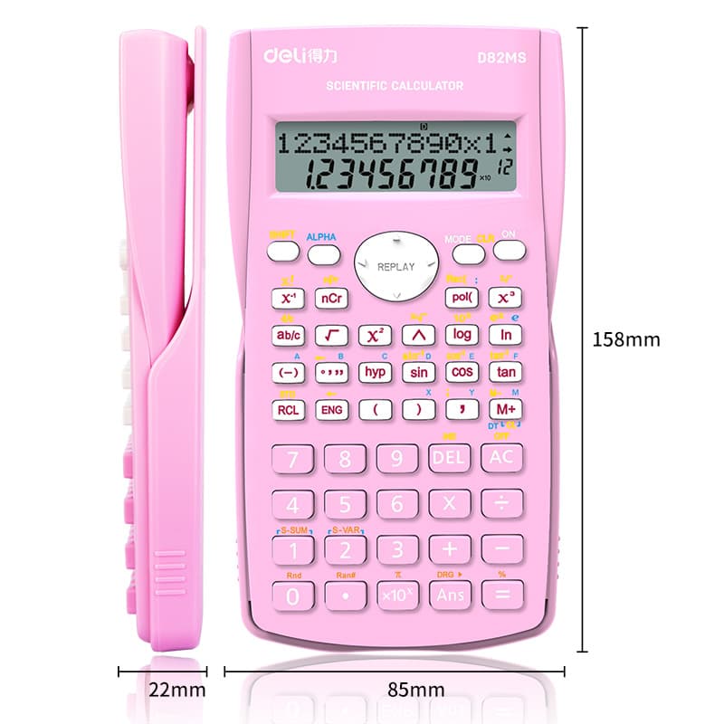 Deli Deli-D82MS Scientific Calculator Pink | 240 Functions for Students stationary, toys & sports — thumbnail 4 of 5