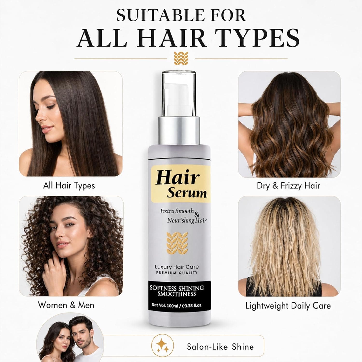 No Brand KS Keratin Smooth Hair Serum 100ml – Frizz Control, Shine & Heat Protection daily essentials & lifestyle — thumbnail 2 of 9