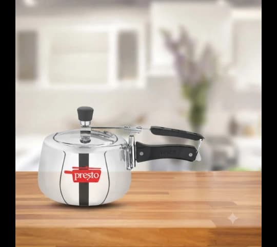 Presto Presto Stainless Steel Contura Inner Lid Pressure Cooker 2 Litre | Induction Base | 2L SS Cooker home & kitchen — thumbnail 2 of 2