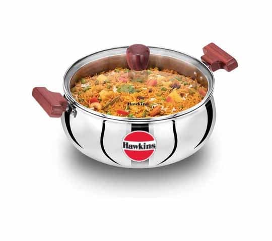 Hawkins 5 Litre Stainless Steel Induction Compatible Handi with Lid SSH50G – Premium Durable Cookware for Everyday Cooking