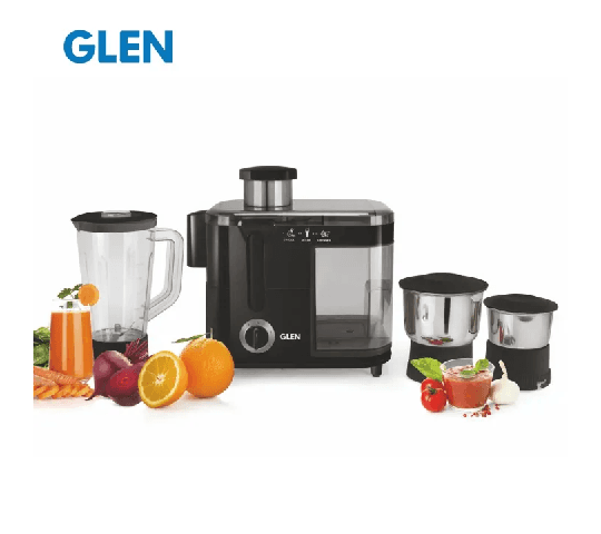 GLEN 3-in-1 Juicer Mixer Grinder 600W with Liquidiser & 2 Stainless Steel Jars – Black SA 4014 JAR3