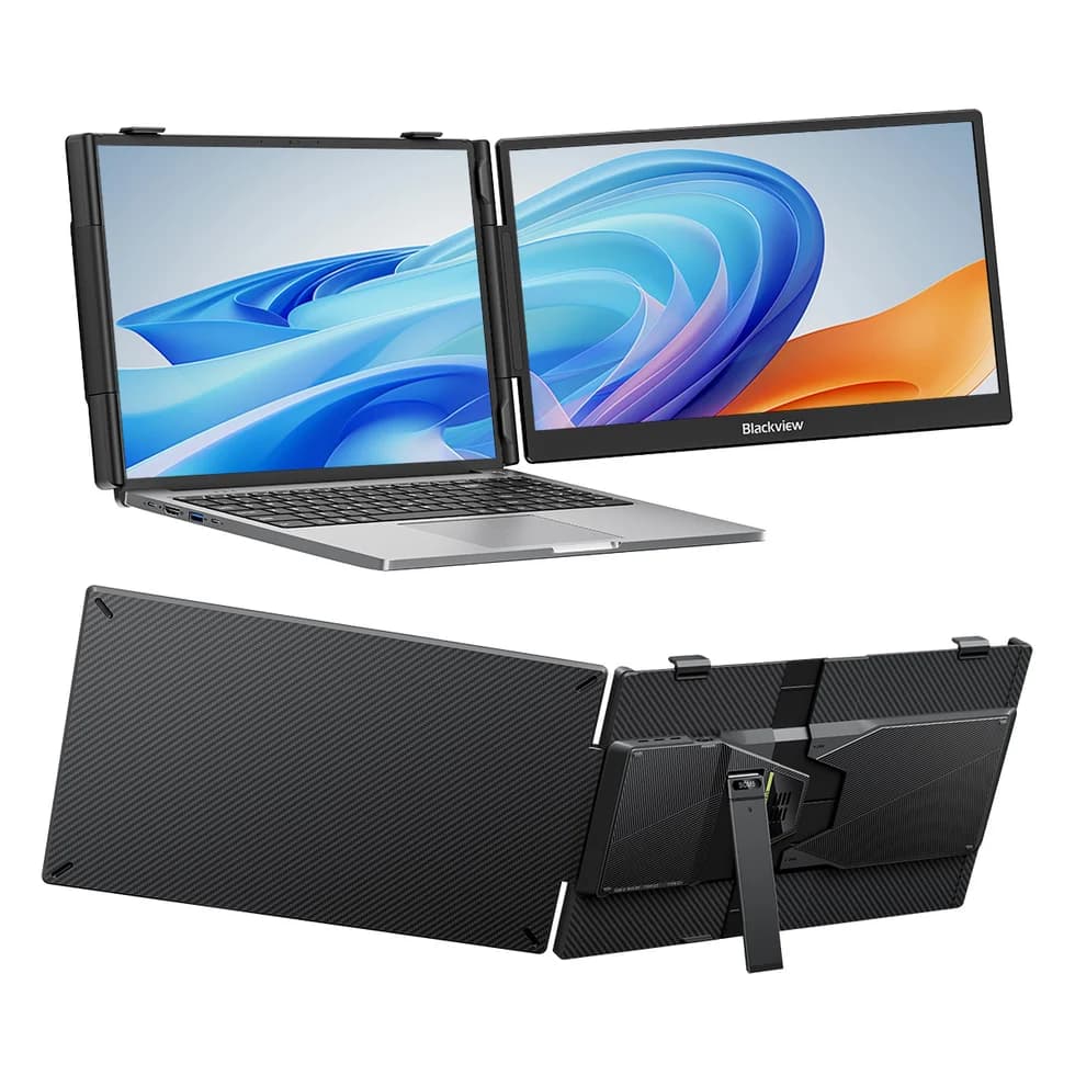 Blackview SCM5 14-inch Portable Monitor Laptop Screen Extender with Built-in Speakers | Full HD IPS Display