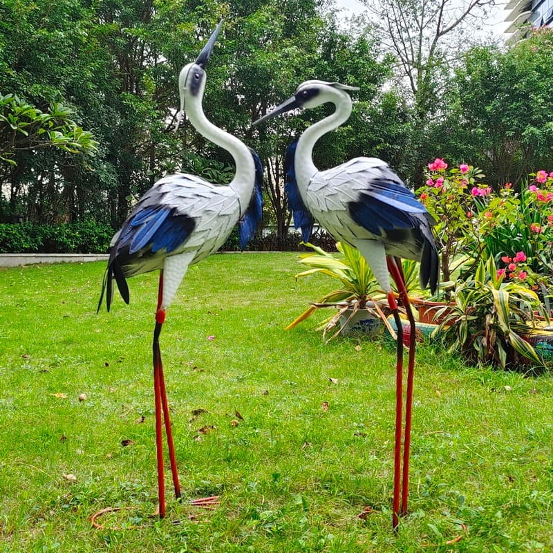 Senwell Senwell Set of 2 Metal Heron Decorative Floor Statues #076 home decor — thumbnail 2 of 2