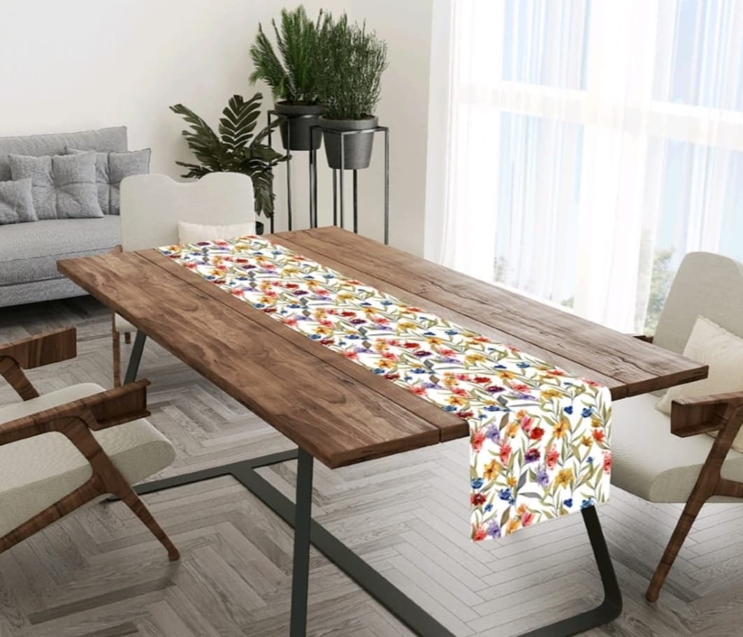 Canvas Cotton Duplin Fabric Table Runner 13"x72"