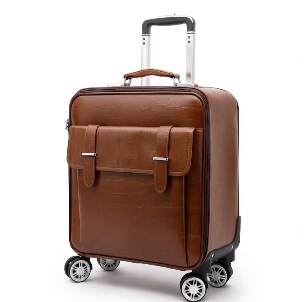 Professional PU Leather Business Trolley Luggage