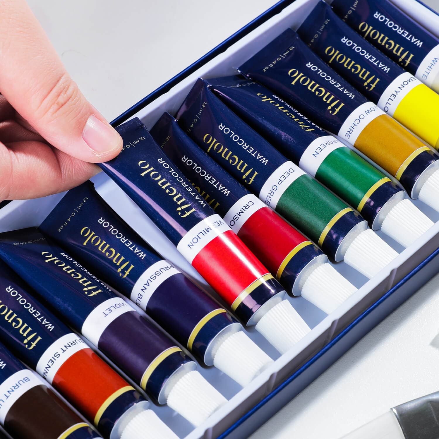 Deli Deli EC19-12 Finenolo Water Colour Paint Set 12 Colors 12ml Tubes for Students & Artists stationary, toys & sports — thumbnail 3 of 6