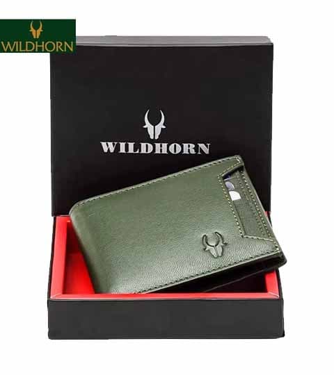 Wildhorn Green Premium Leather Wallet With Cardholder WH1251 For Men