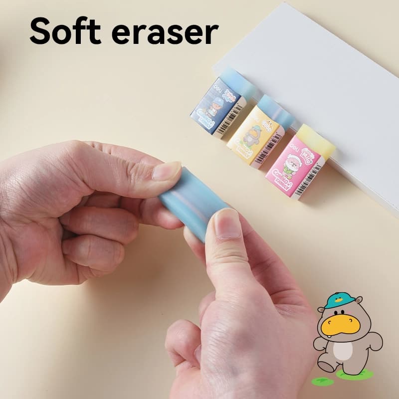 Deli EUH328 Premium PVC & Rubber Eraser for Clean Pencil Erasing | Dust-Free School & Office Eraser