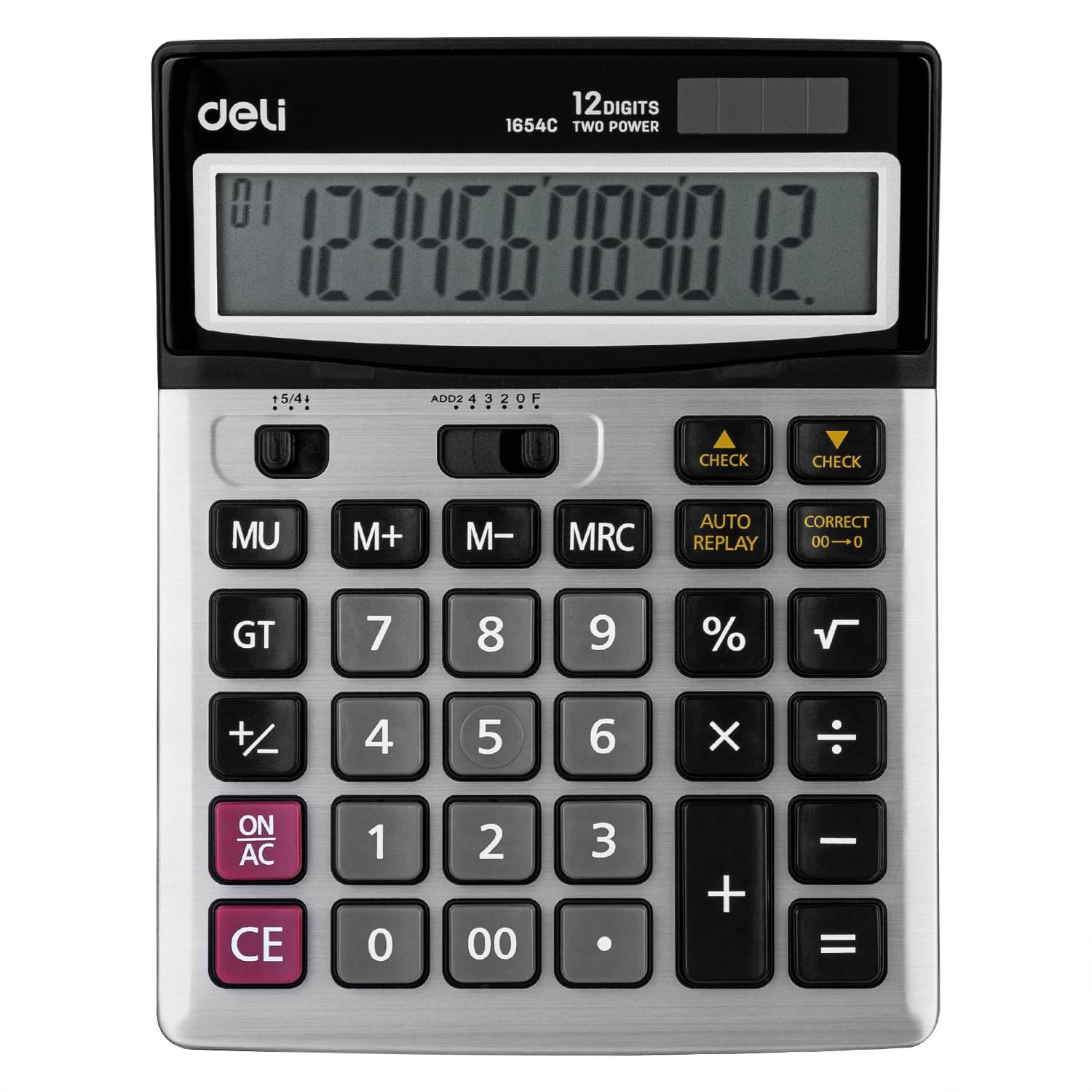 Deli E1654C Desktop Calculator | 12-Digit Large Display Office Calculator