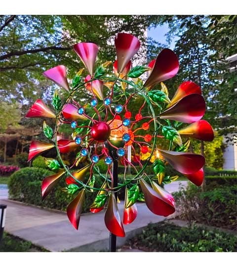 Senwell Senwell Morning Glory Wind Spinner with LED Solar Light #65 home decor — thumbnail 2 of 3