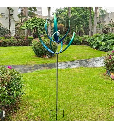 Senwell Senwell Metal Wind Spinner with Glass Ball Solar Light #67 home decor — thumbnail 3 of 3