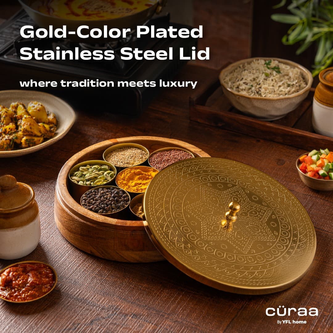 curra Curaa Wooden Spice Box for Kitchen – Premium Masala Dabba with 7 Containers (120ml Each) daily essentials & lifestyle — thumbnail 6 of 8