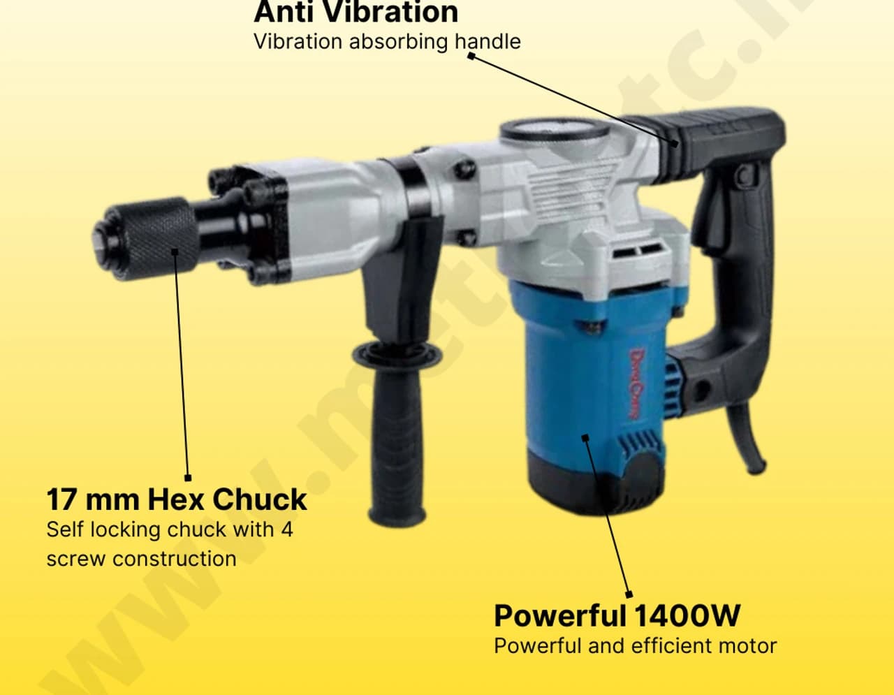 Dongcheng Power Tools Dongcheng 1700W Percussion Hammer DZG06-15 Heavy Duty Electric Demolition Hammer for Concrete &… — thumbnail 4 of 6
