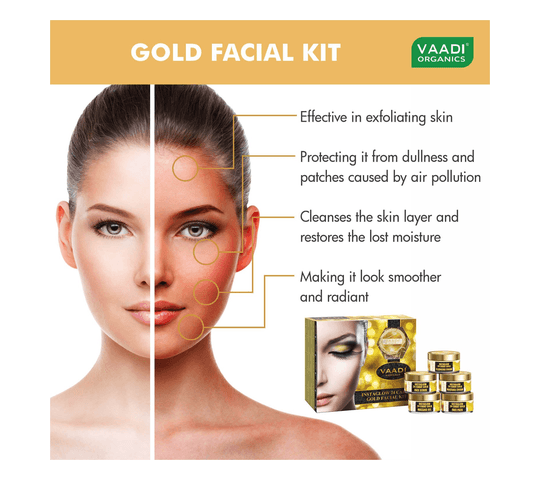 Vaadi Organics Vaadi Organics - Gold Facial Kit - 24 Carat Gold Leaves, Marigold & Wheatgerm Oil, Lemon Peel Extract (270… — thumbnail 2 of 2