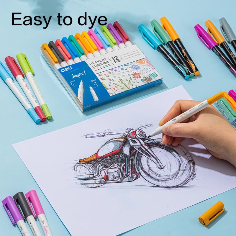 Deli Deli EU302 Pigment Liner Fine Tip Drawing & Sketch Pen stationary, toys & sports — thumbnail 3 of 5