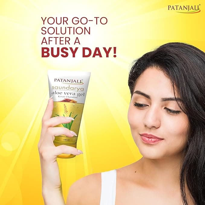 Patanjali Patanjali Saundarya Aloe Vera Gel Kesar Chandan 60ml | Glowing Skin Moisturizing Gel daily essentials & lifestyle — thumbnail 6 of 7