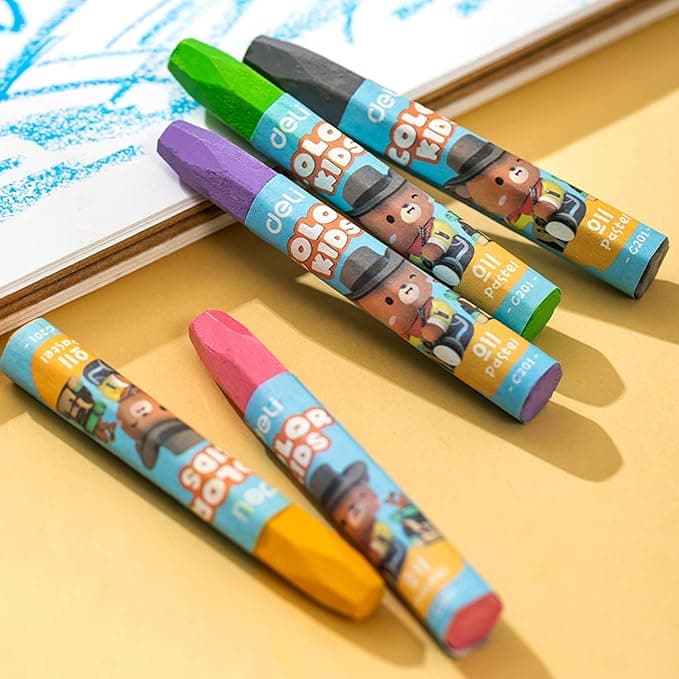 Deli Deli Oil Pastel 12 Colors PVC Box EC20104 – Smooth & Vibrant Coloring Set stationary, toys & sports — thumbnail 5 of 7