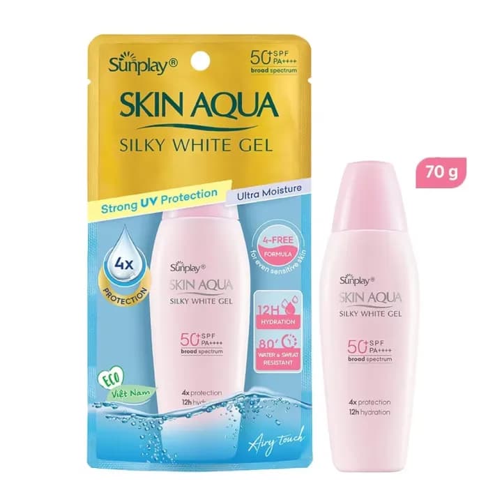 Sunplay Skin Aqua Silky Sunscreen Gel SPF 50 PA++++ 70g for Normal to Dry Skin