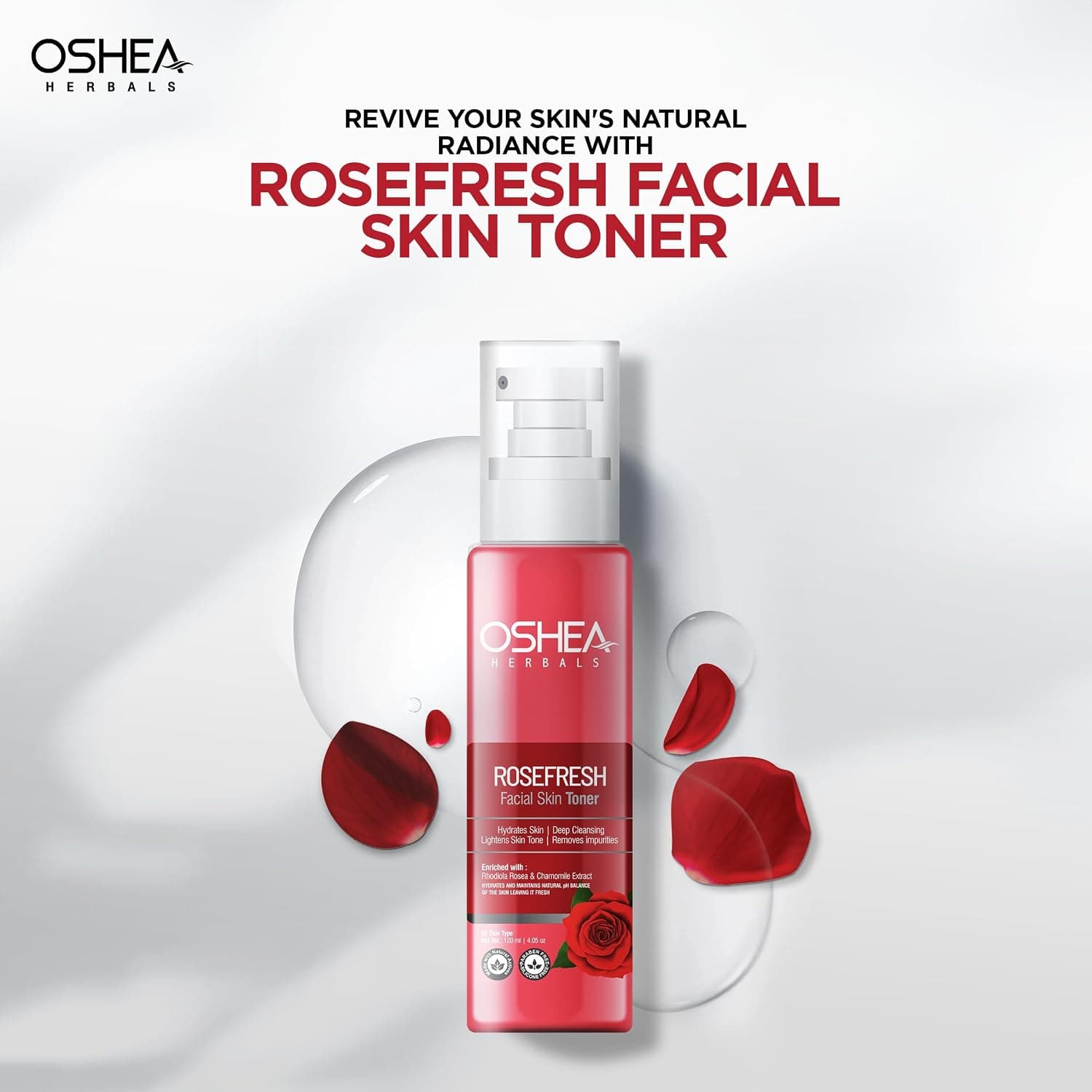 No Brand Oshea Herbals Rosefresh Toner 120ml | Refreshing Rose Face Toner for Hydrated & Glowing Skin daily essentials &… — thumbnail 4 of 9