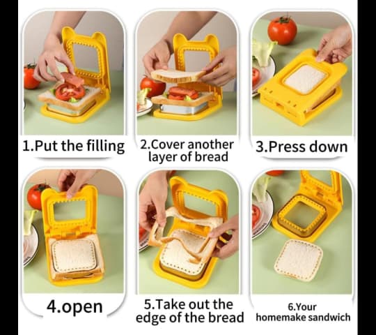 Sandwich Maker & Cutter Press | Easy DIY Sandwich Sealer for Kids & Lunch Boxes