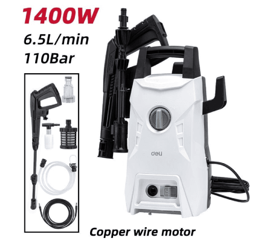 Deli 1400W 110Bar High Pressure Washer – Powerful Car & Home Cleaning Machine