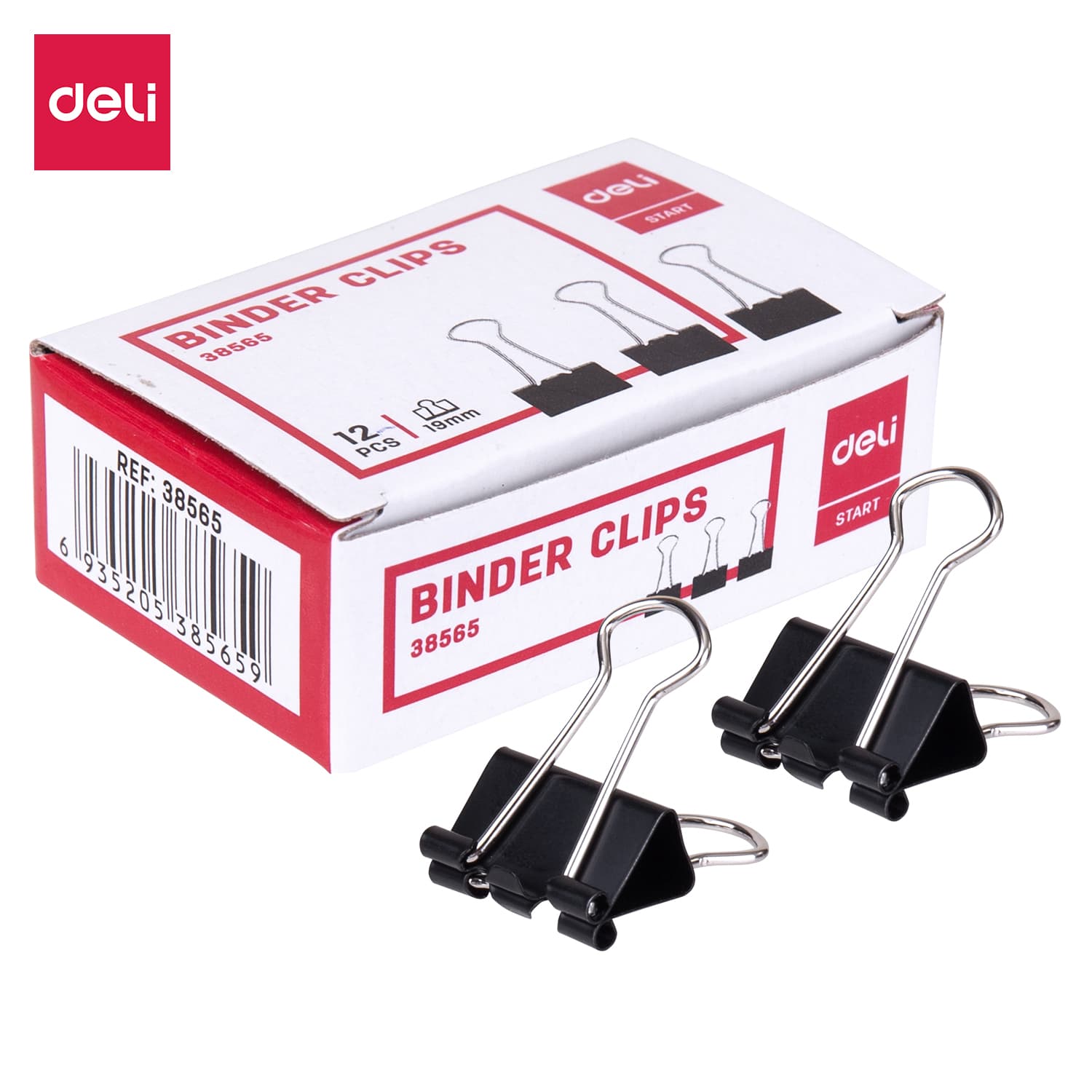 Deli E38565 Effortless Binder Clip – Strong Grip Paper Clip for Office, School & Home