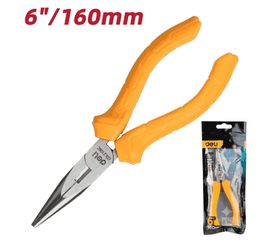 Long Nose Plier EDL2106C 6 Inch Precision Hand Tool for Electrical, Repair & DIY Work