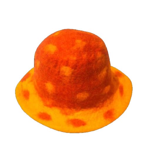 Mithila Handmade Felt Orange Hat