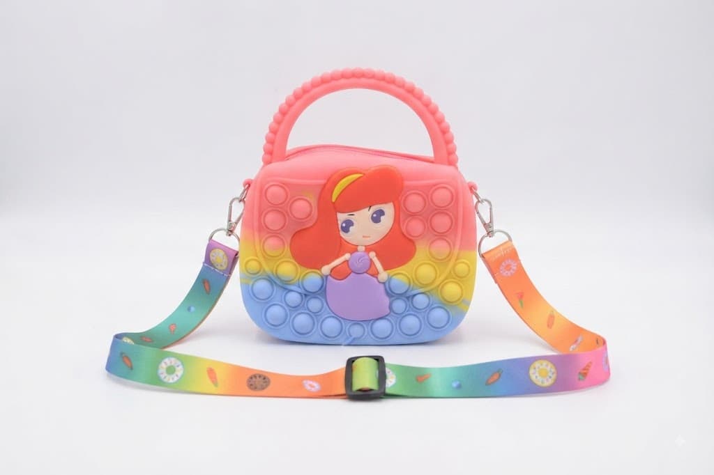 Pastel Silicone Fidget Pop Shoulder Bag | Cute Bubble Pop Crossbody Bag