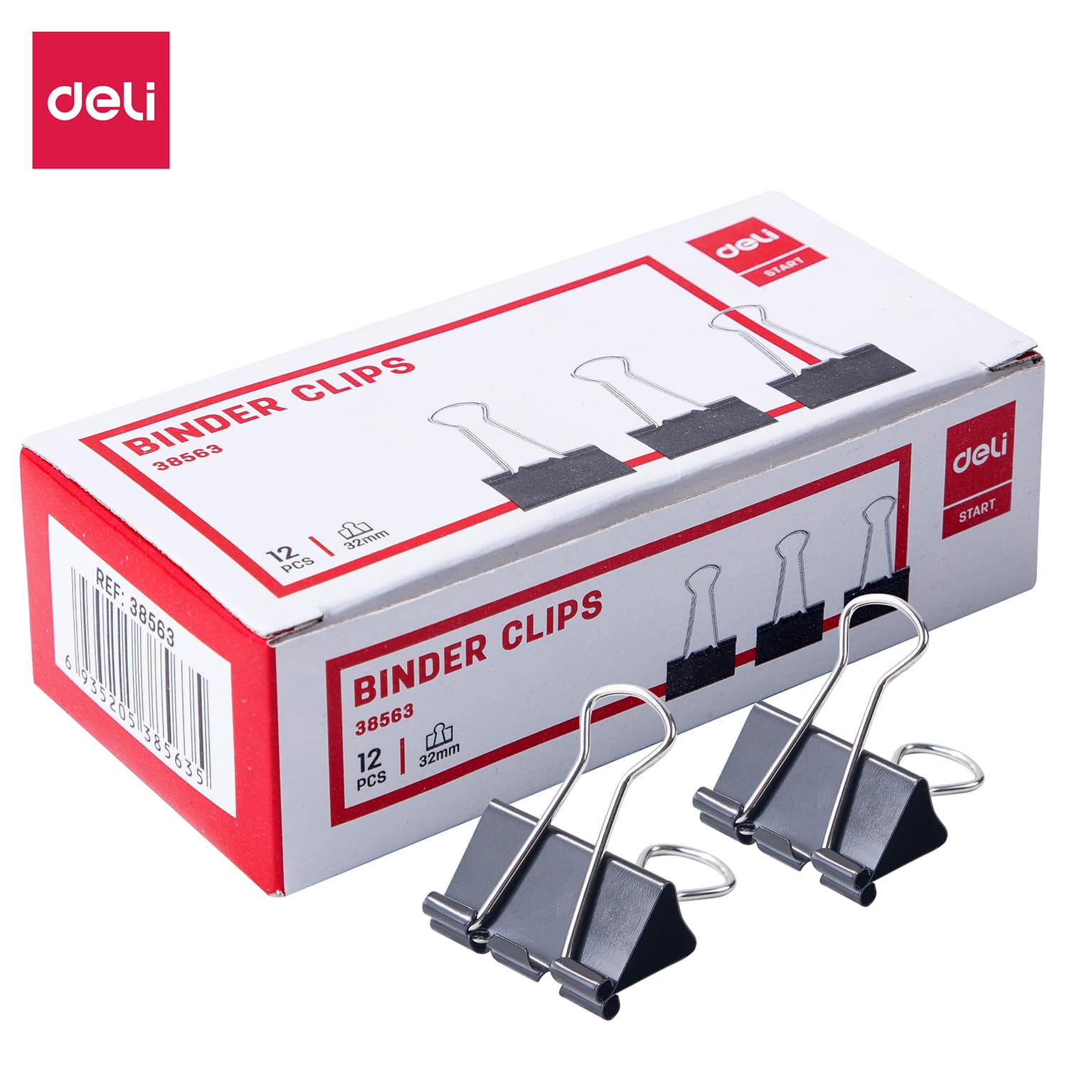 Deli E38563 Effortless Binder Clip – Strong Paper Clamp for Office, School & Home