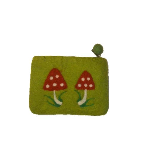 Mithila Handmade Felt Mushroom Design Purse for Women & Girls – Eco-Friendly Handicraft Bag Nepal