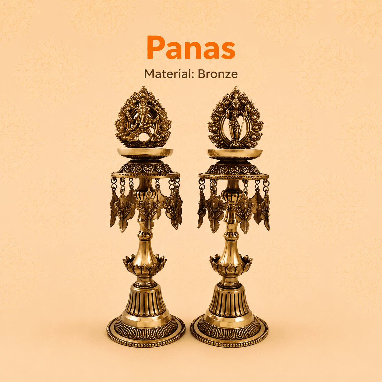 Ranimahal Panas Bronze 14.5 Inch – Handmade Traditional Oil Lamp